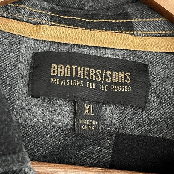 Brothers and Sons Jacquard Plaid Print Button Down Western Shirt Size XL - Picture 7 of 8